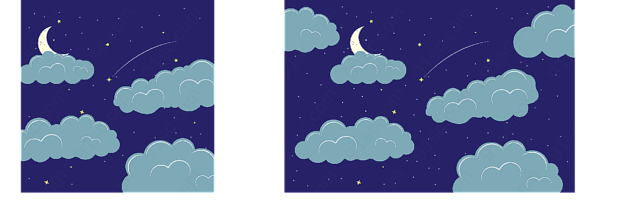 夜晚云朵中的月亮其它矢量卡通其它