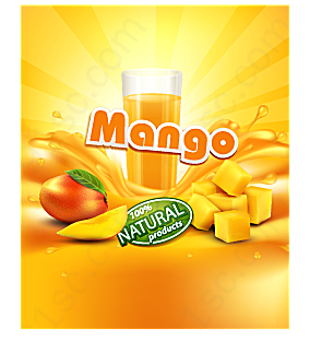 芒果和芒果汁矢量饮品