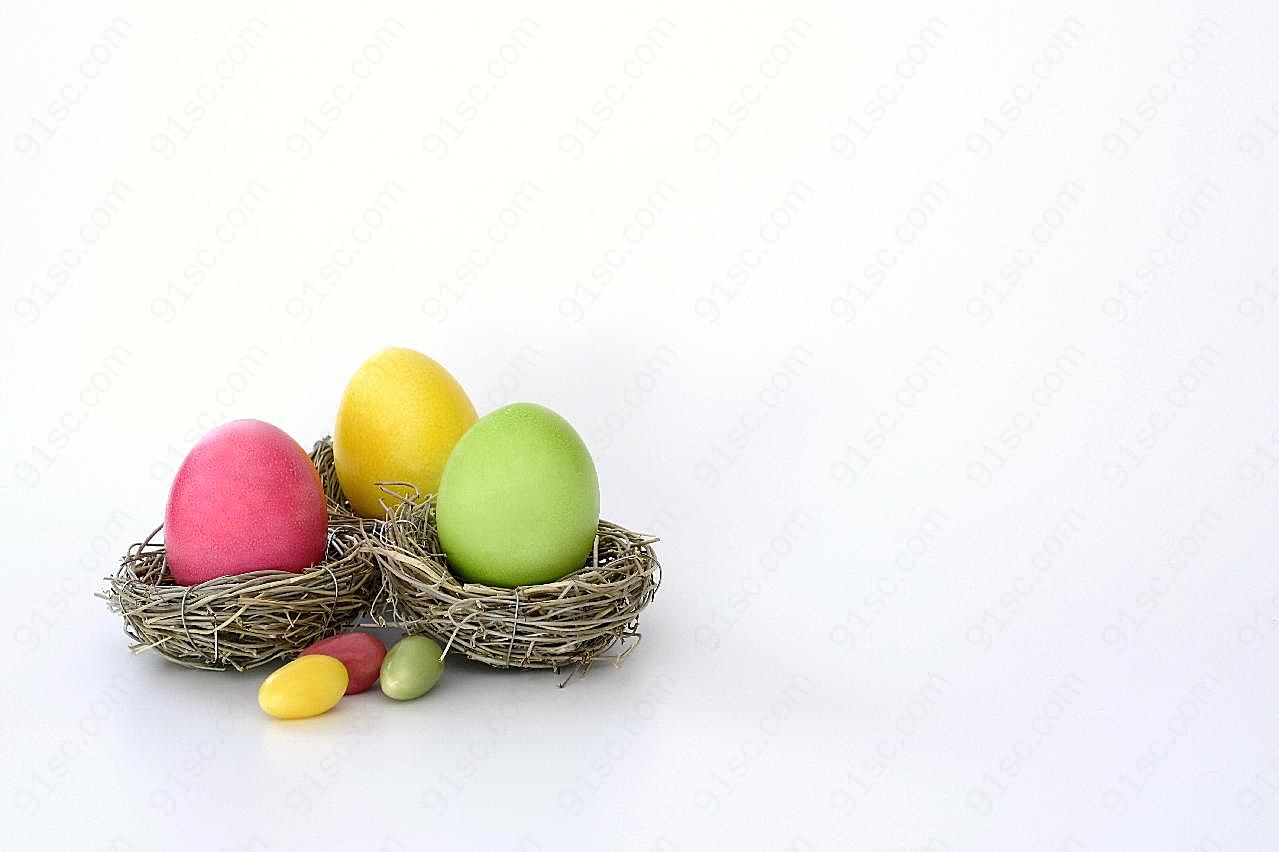 复活节彩色鸡蛋背景图片高清