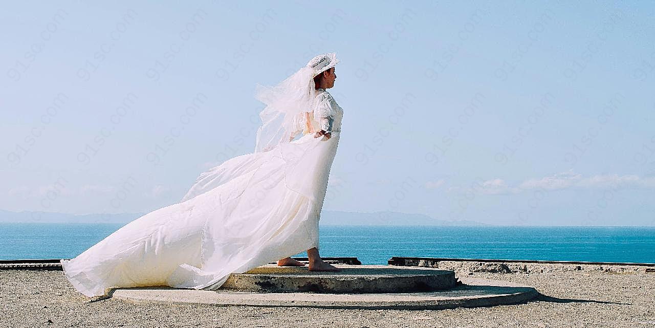 蔚蓝海岸婚纱摄影图片高清