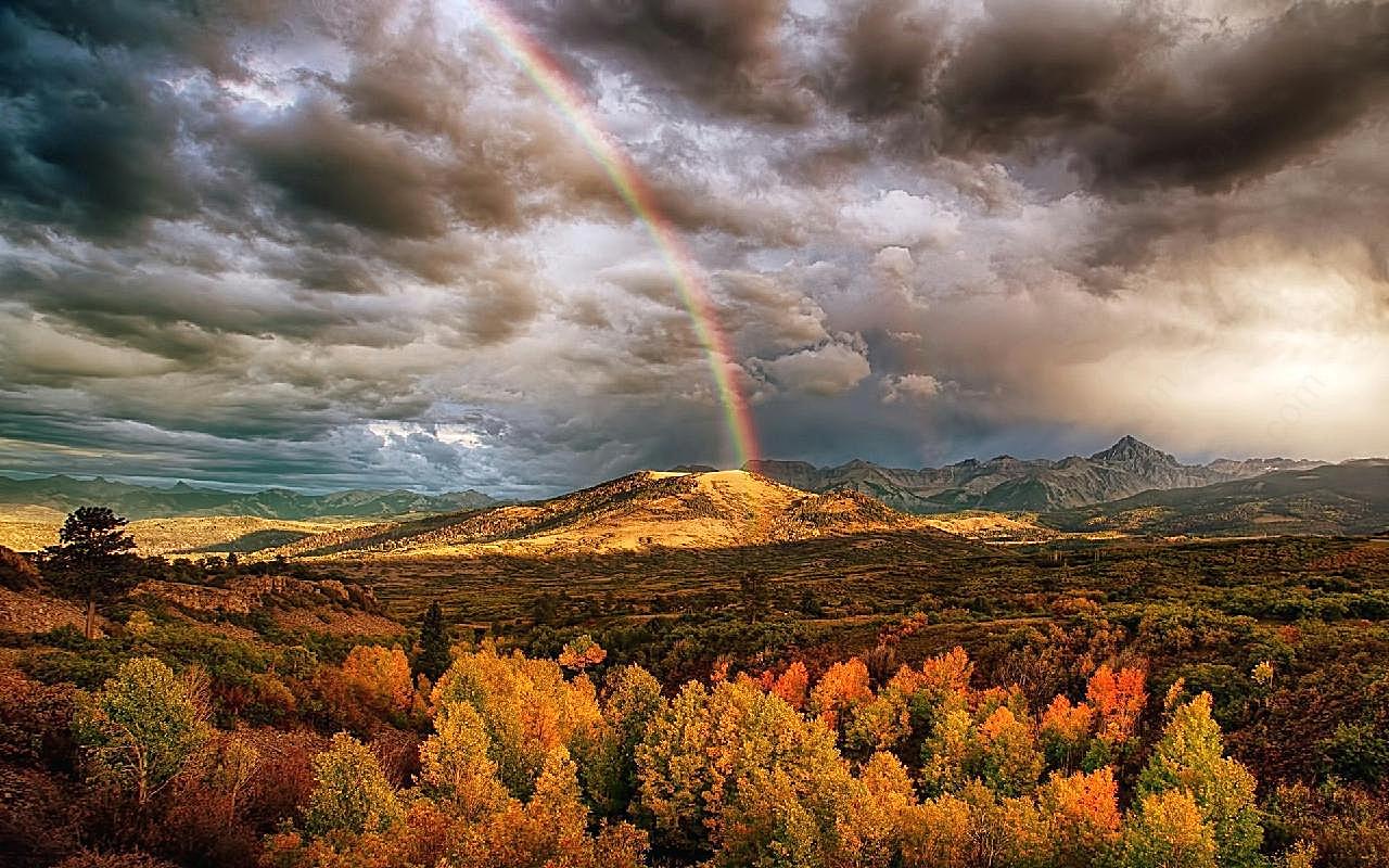雨后彩虹风景图片自然风景