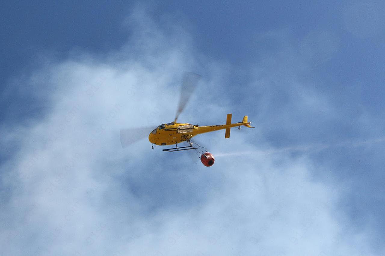 高空救援直升机图片摄影