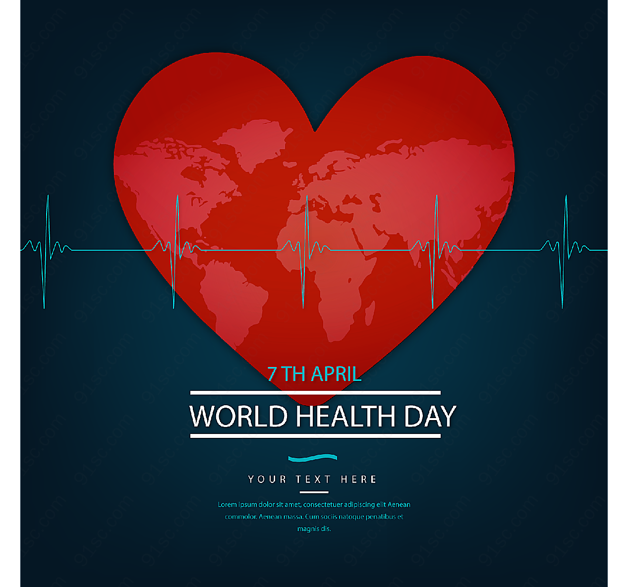 世界健康日爱心矢量节日其它