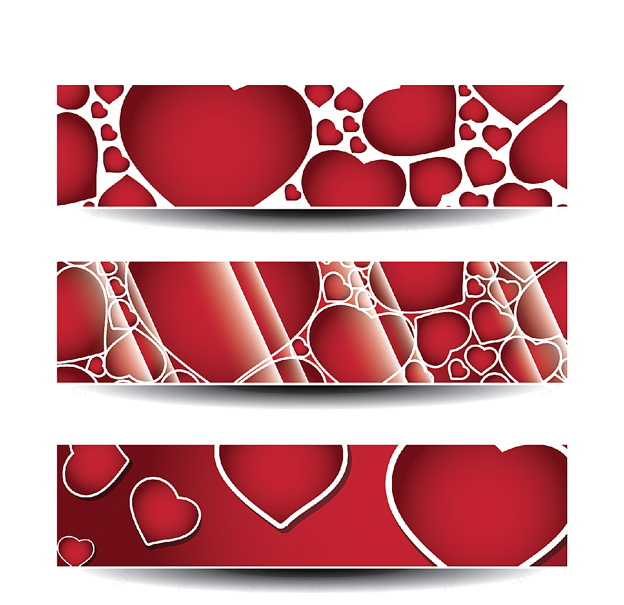 爱心横幅矢量背景