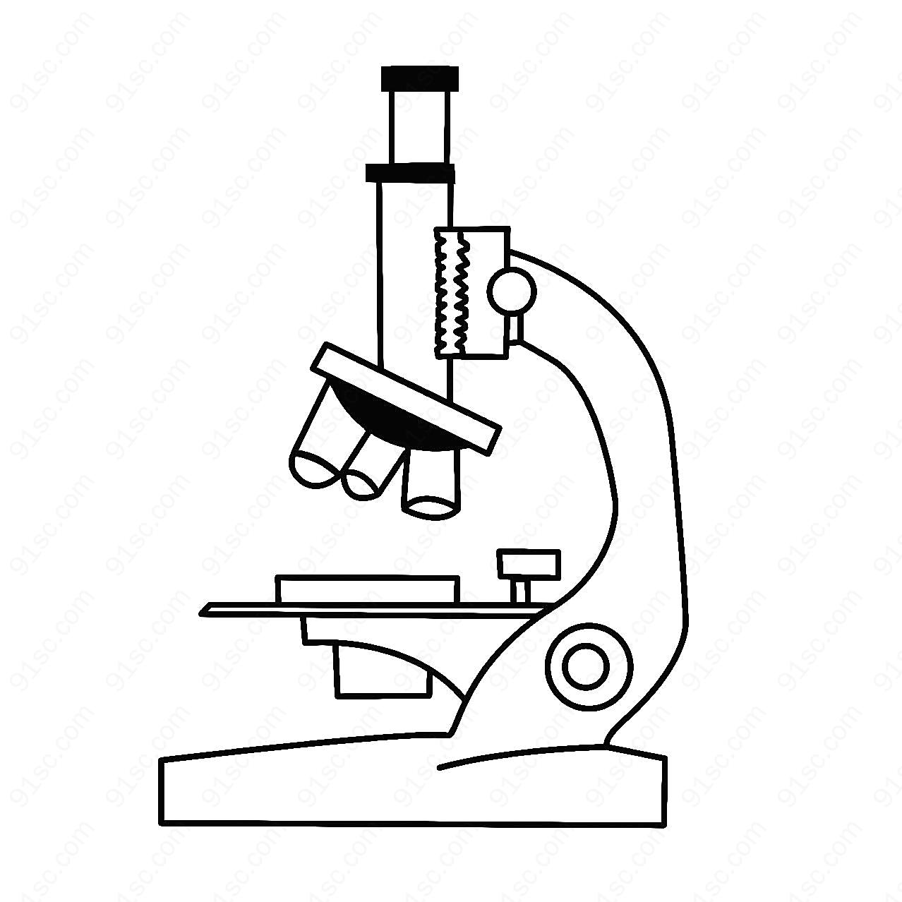 显微镜简笔画图片绘画图片