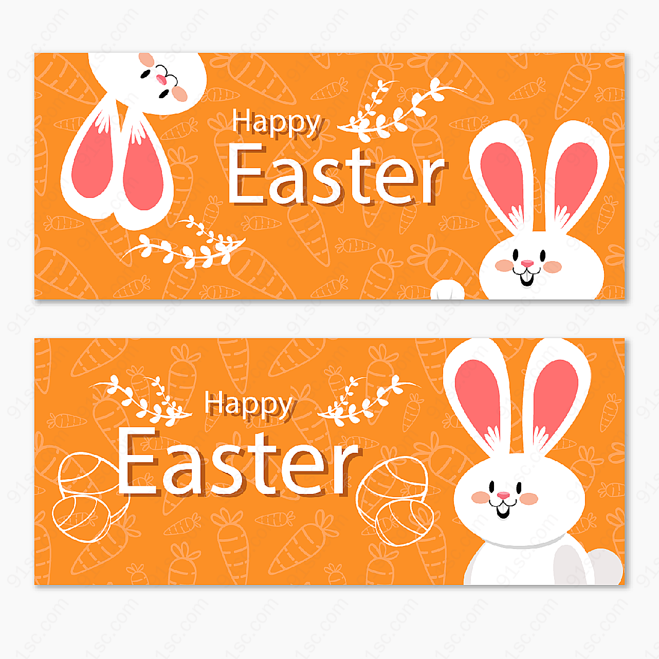 复活节兔子banner其它矢量节日其它
