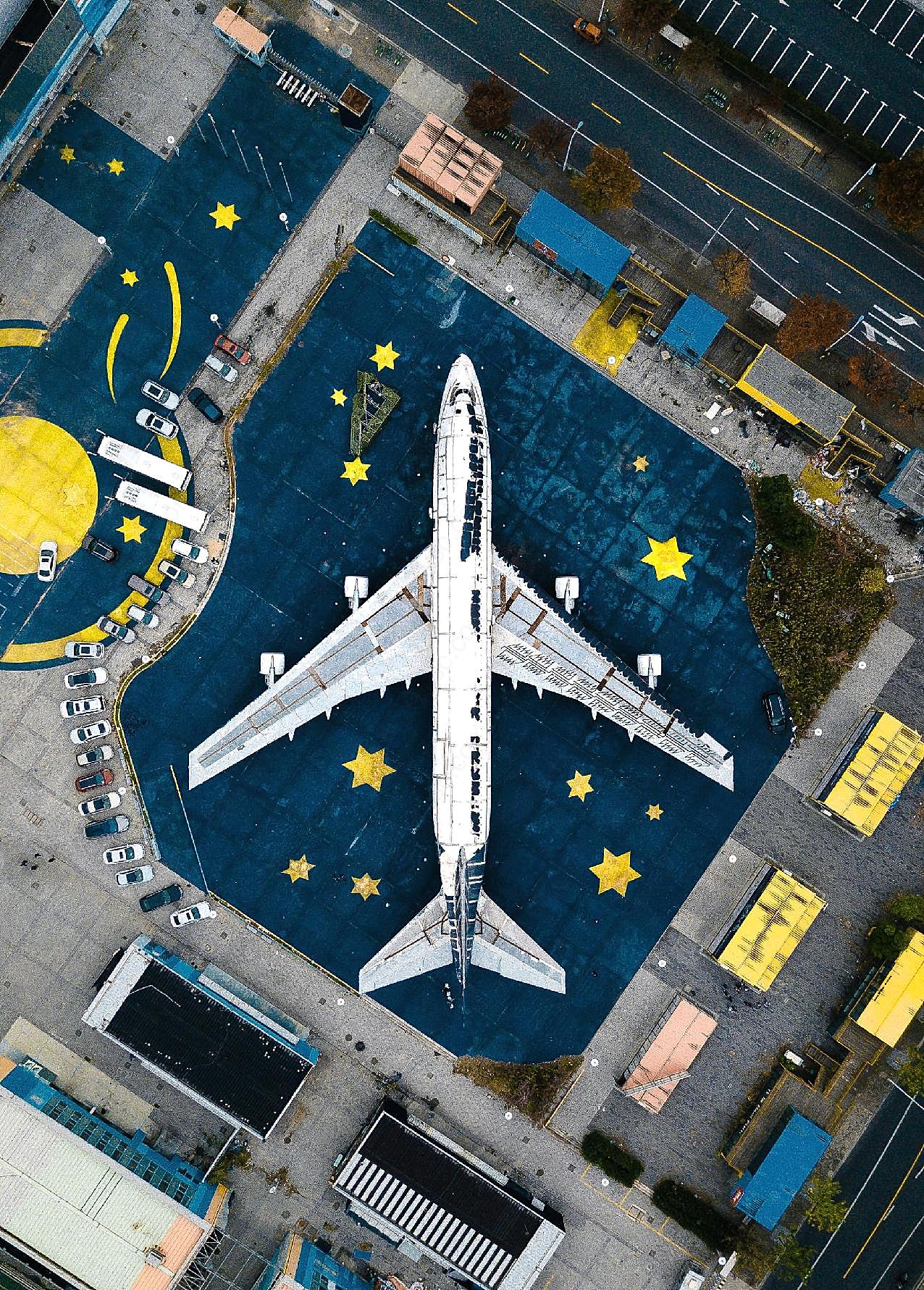 机场停机坪飞机图片交通工具