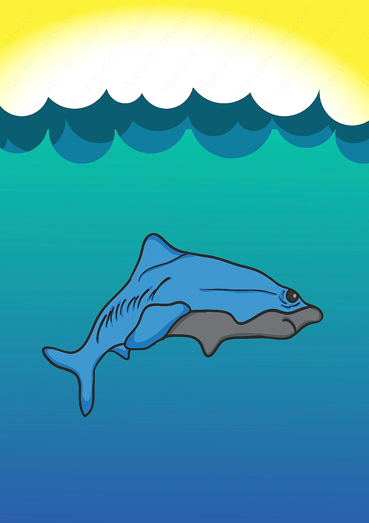 动画鲨鱼图片卡通图片