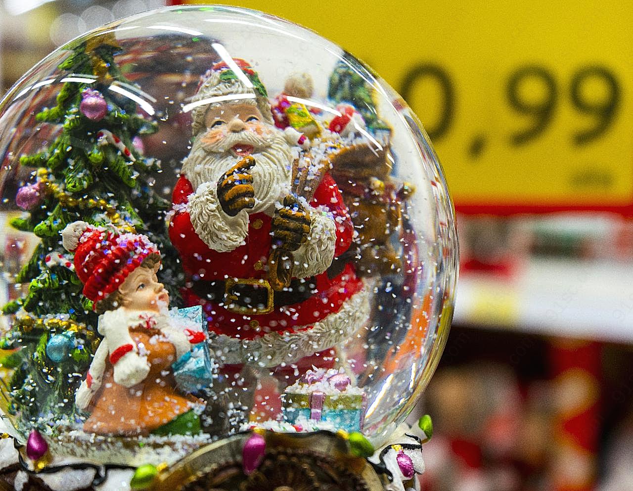圣诞老人水晶球图片圣诞节