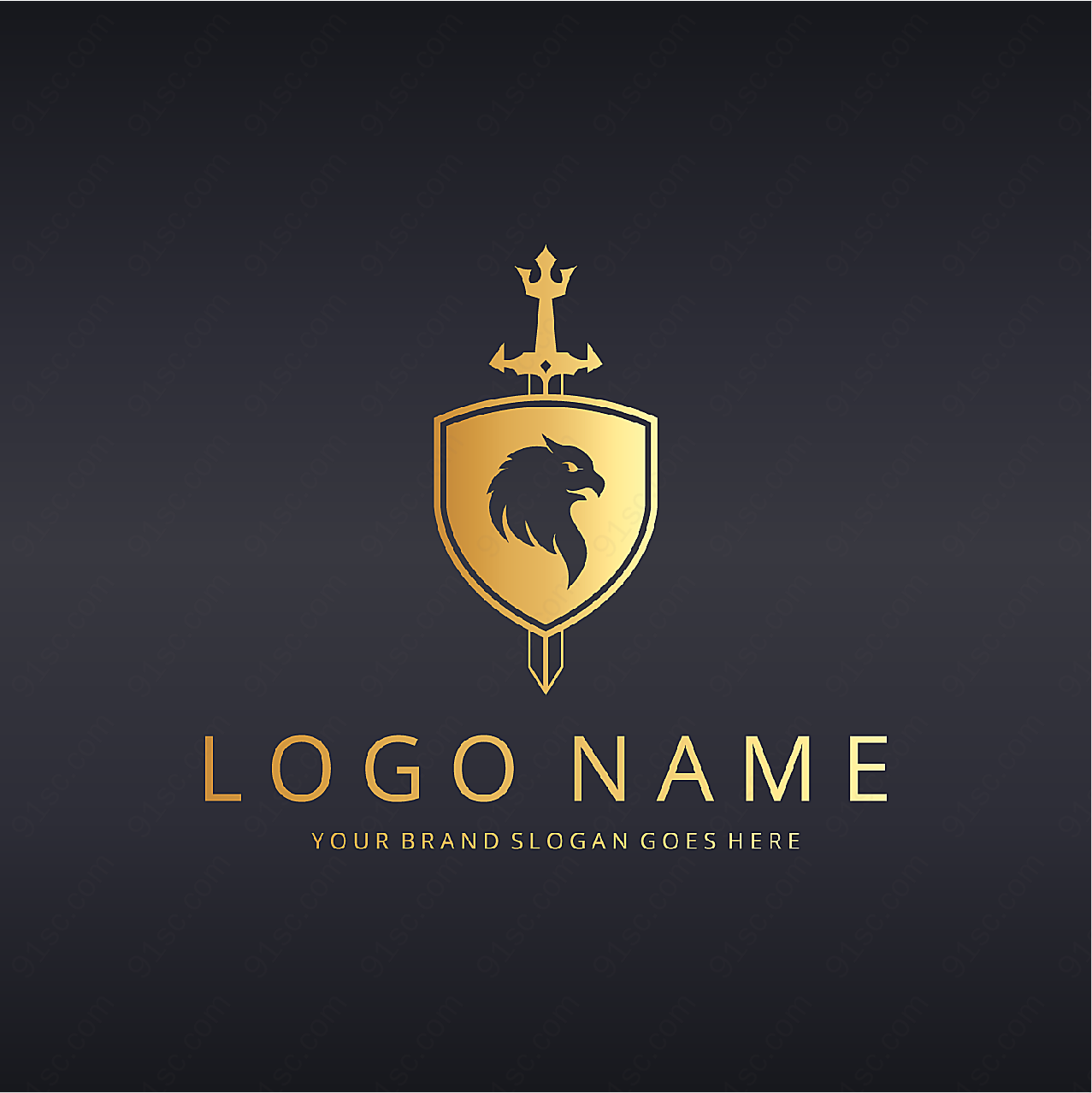 盾牌宝剑logo矢量logo图形