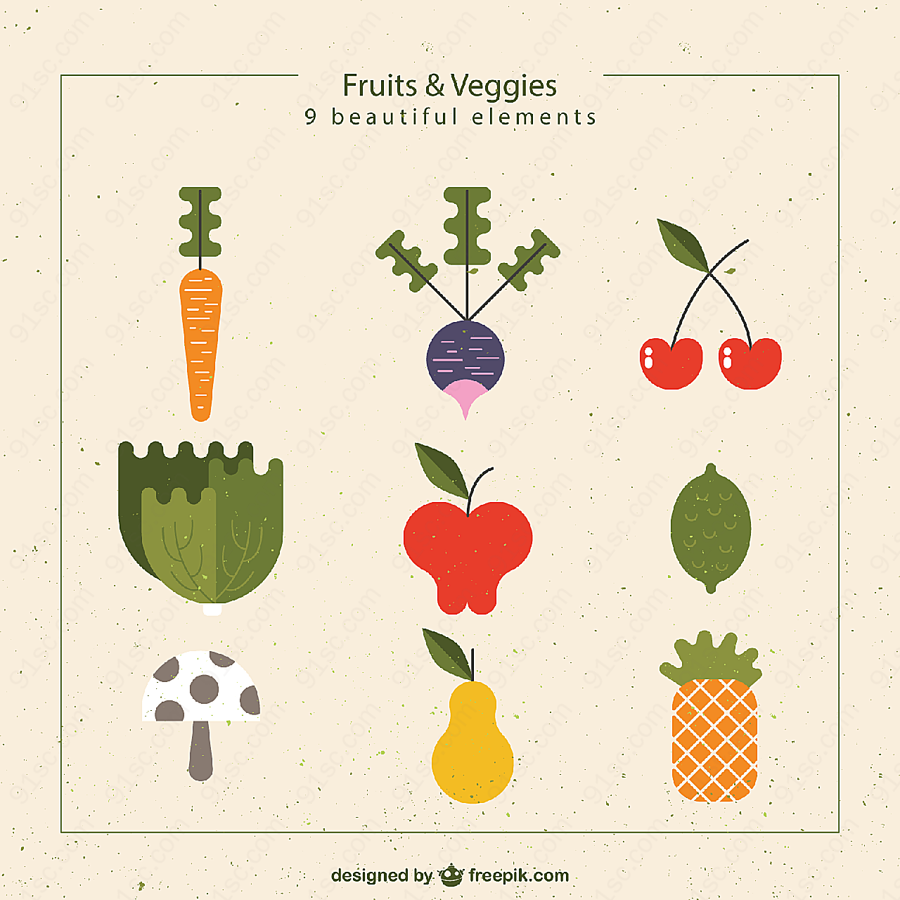 抽象蔬果矢量矢量蔬菜