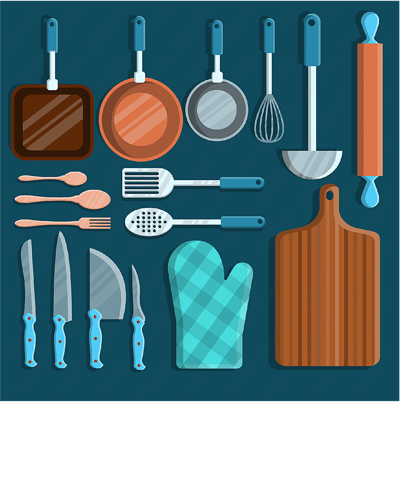 厨房用品设计矢量餐具厨具