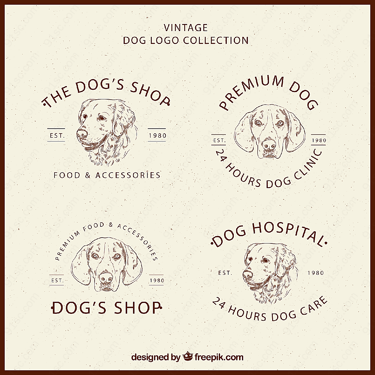宠物医院和商铺标志矢量logo图形