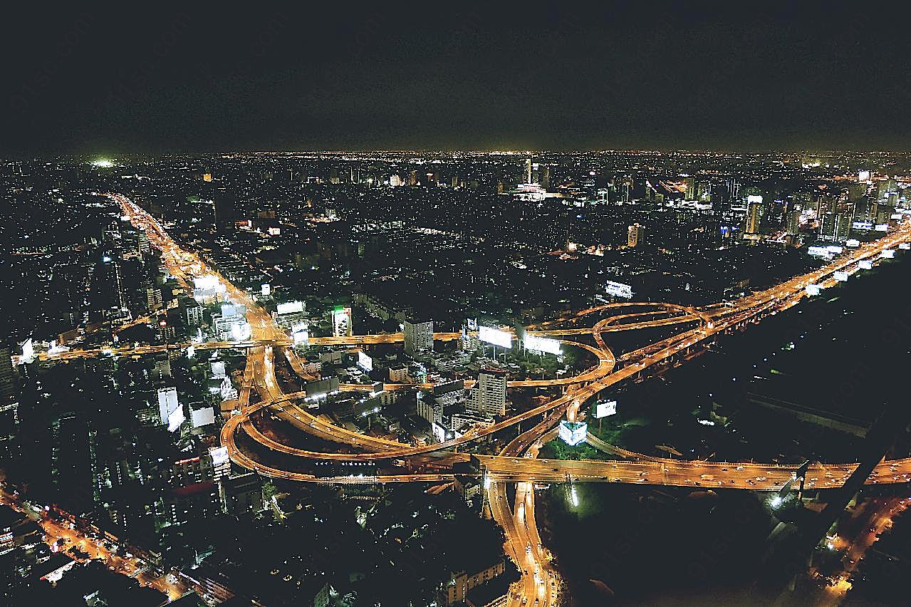 城市立交桥夜景图片城市景观