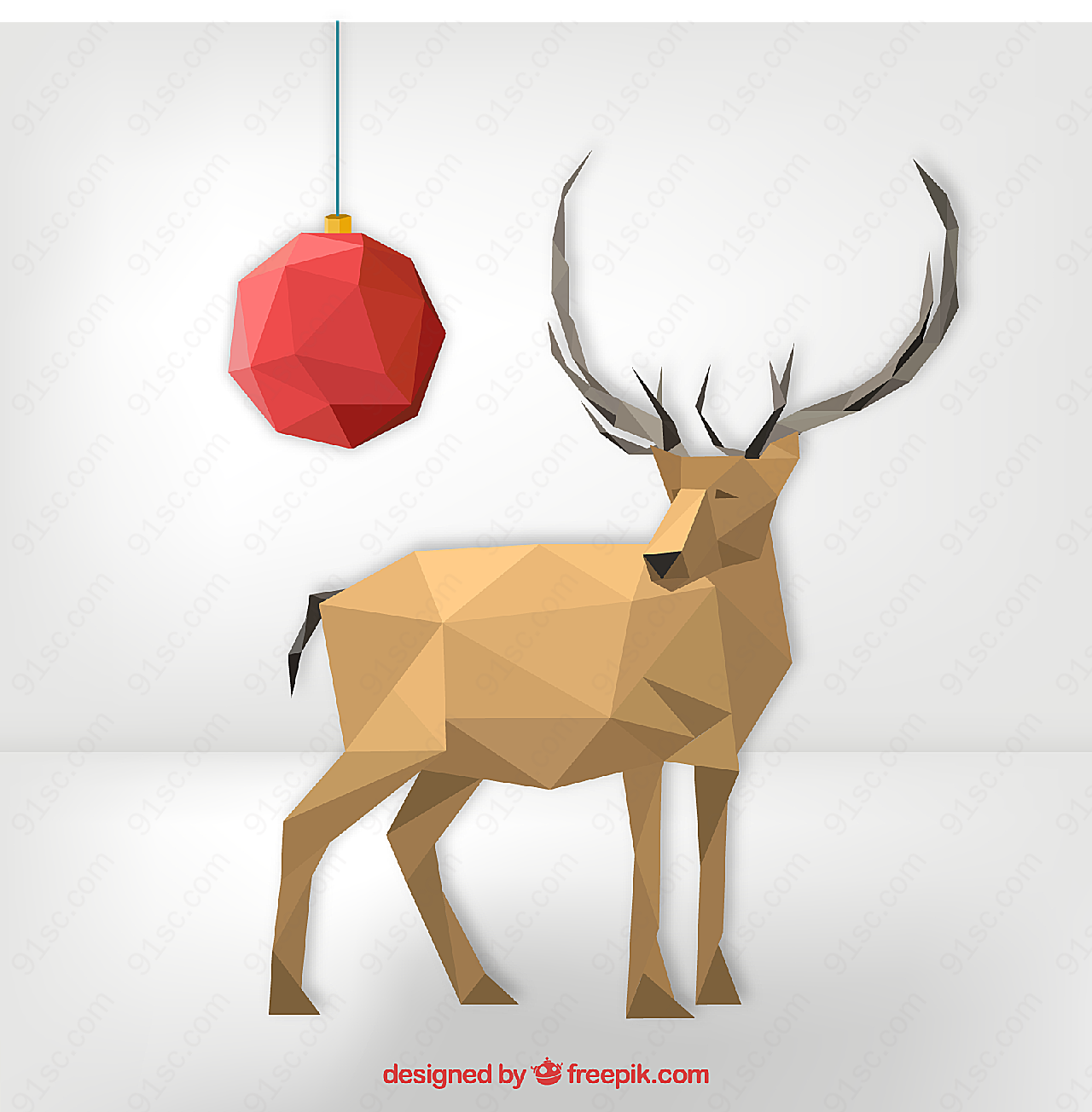圣诞吊球和驯鹿矢量圣诞节