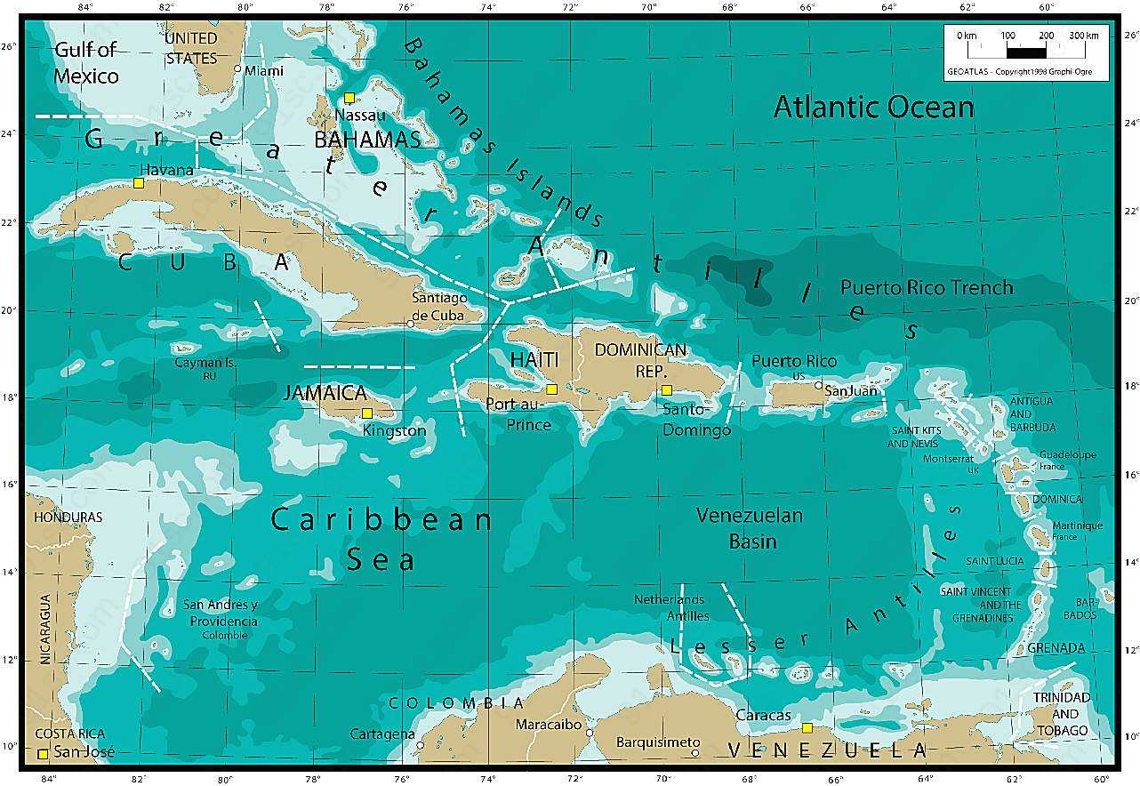 矢量安地列斯群岛地图矢量地图