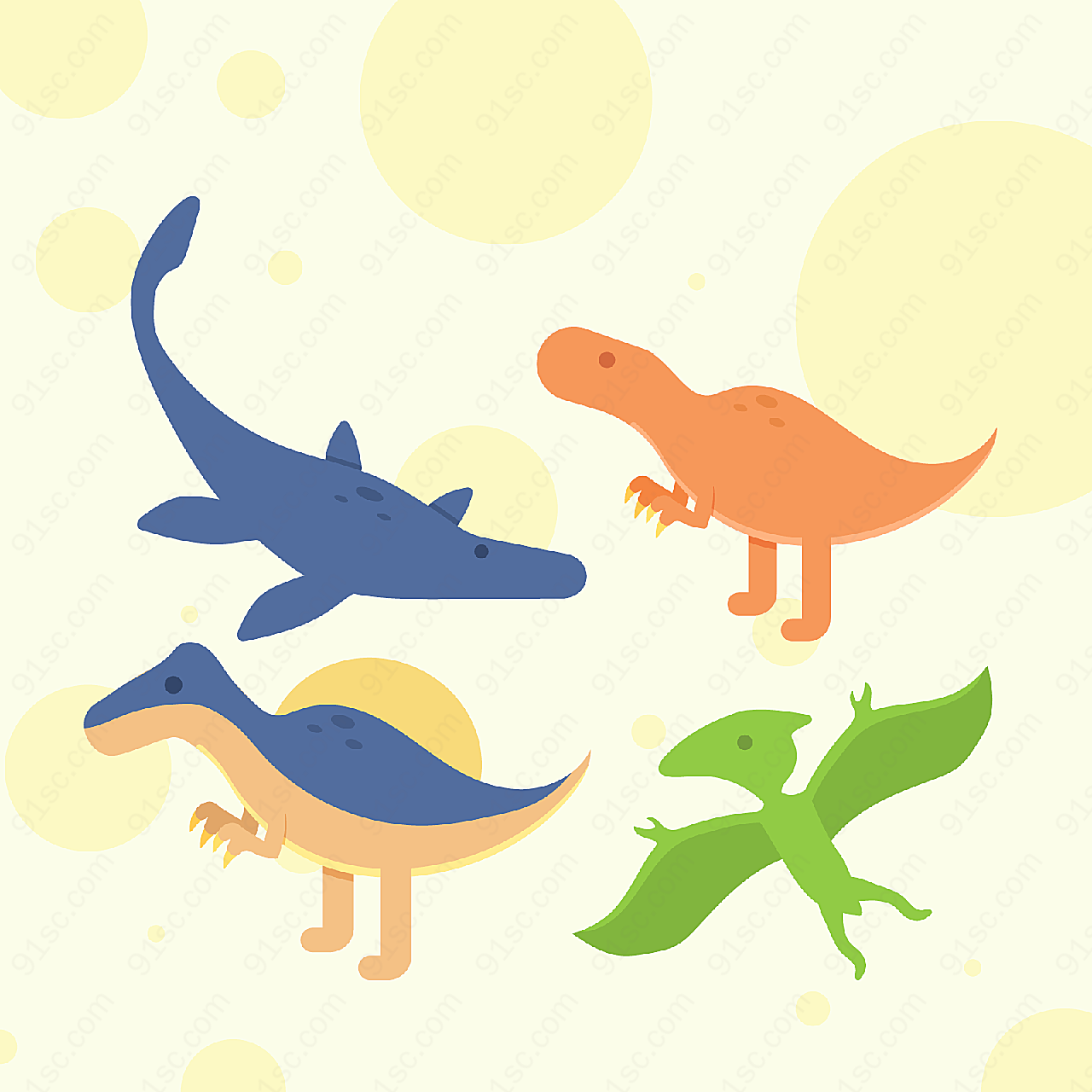 卡通恐龙设计矢量卡通动物