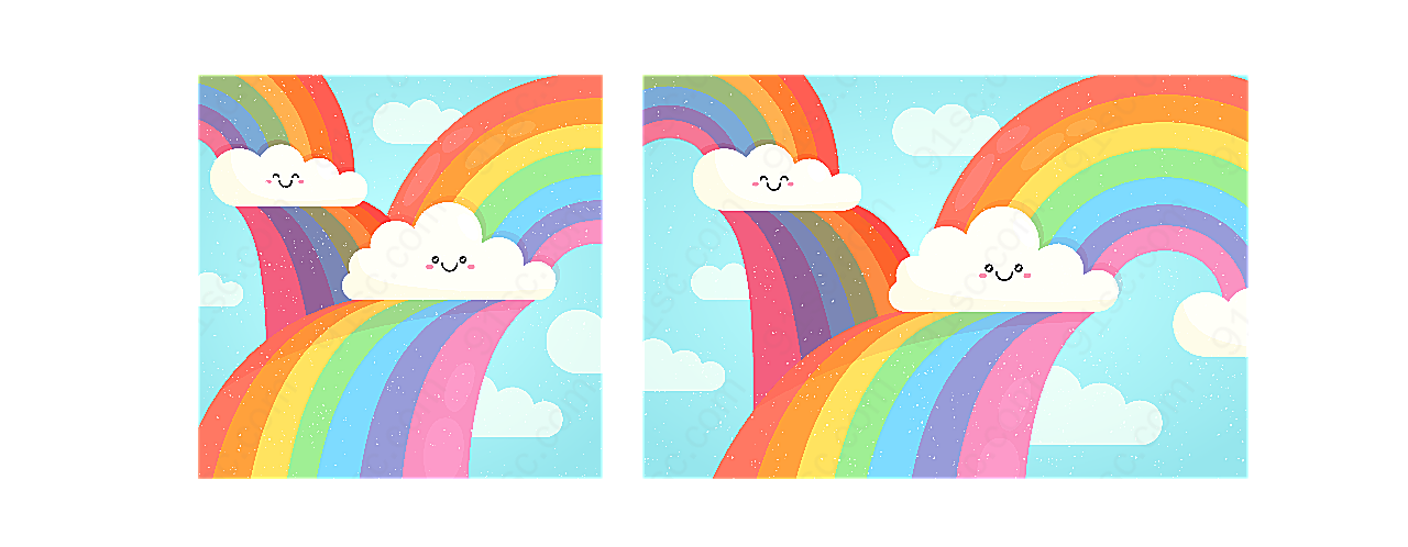 彩虹和笑脸云朵矢量卡通其它