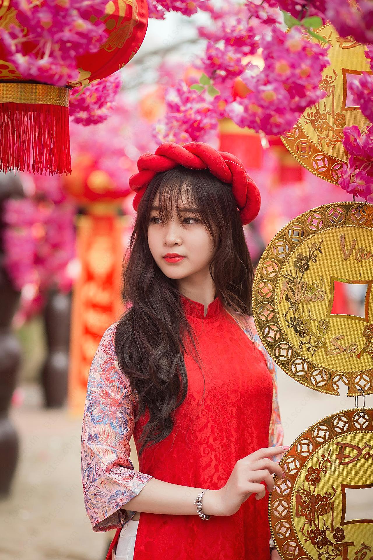 亚洲古装美女侧面照片古典美女