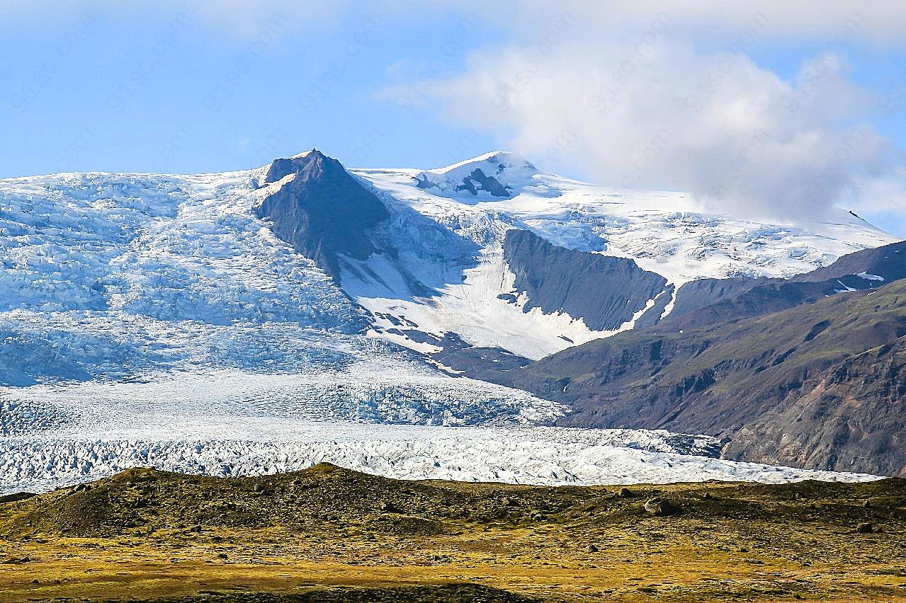 冰岛冰川景观图片雪景