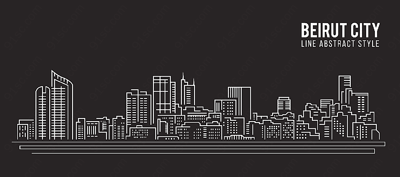 线条城市矢量矢量建筑景观