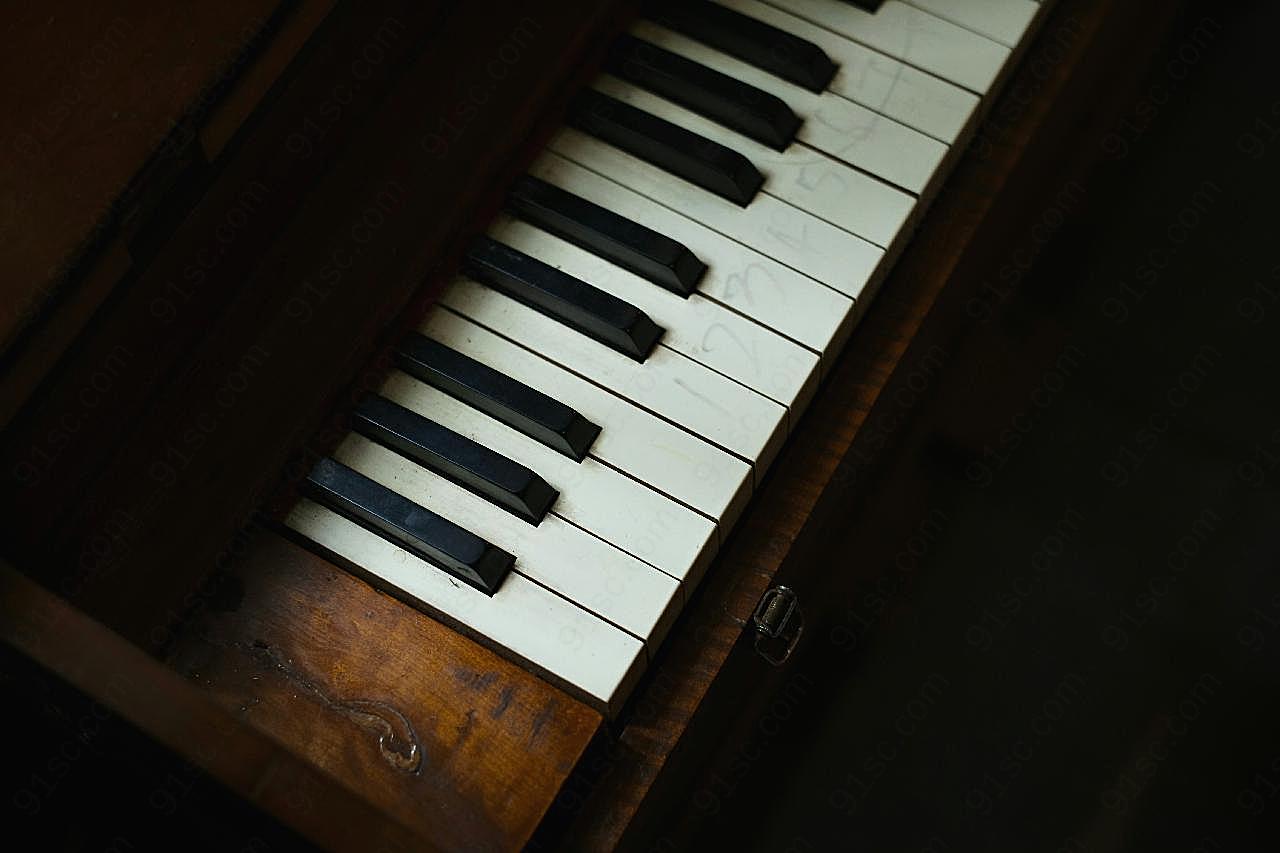 复古钢琴琴键图片摄影高清