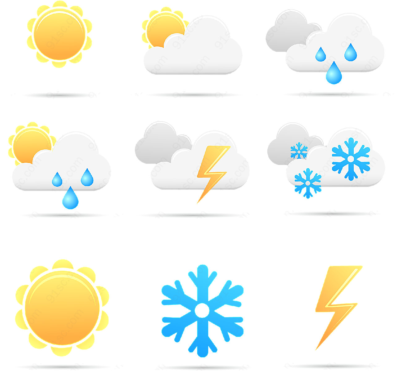 简约天气图标矢量各式图标
