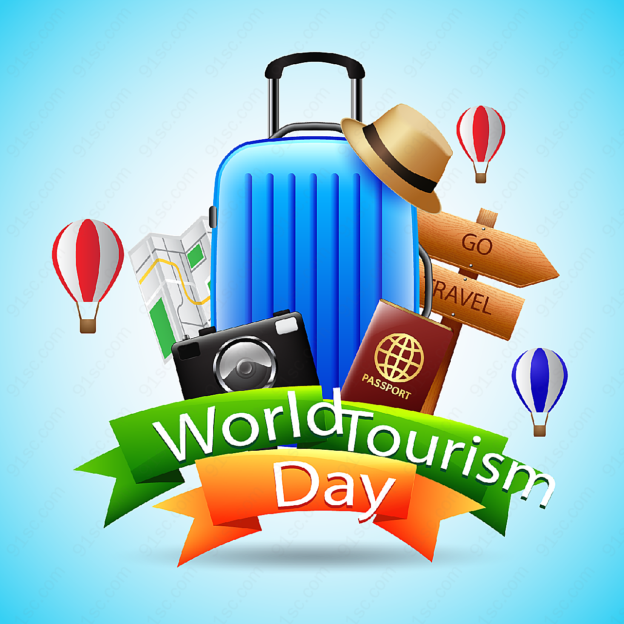 世界旅游日行李箱矢量节日其它