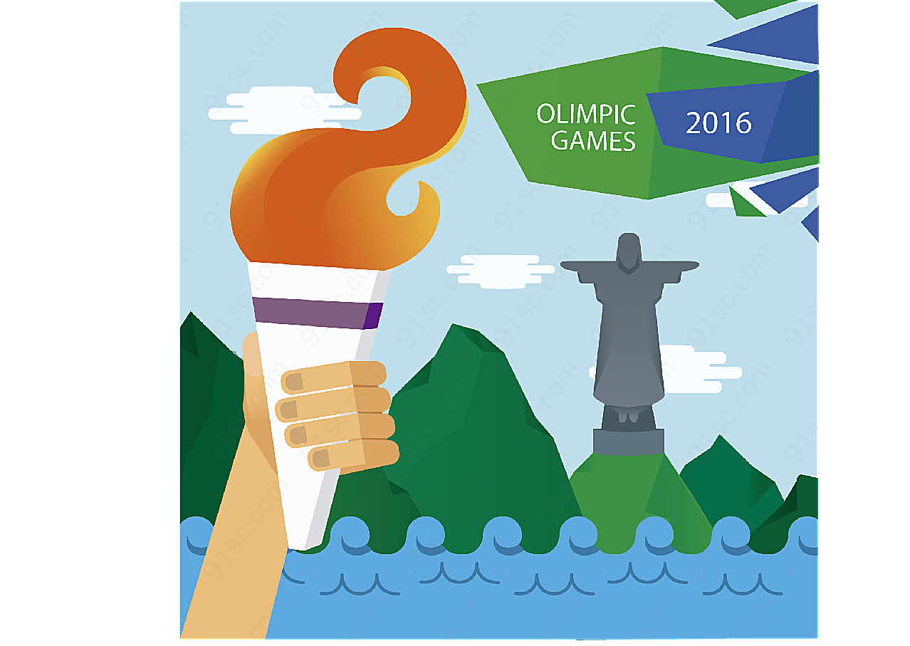 奥运火炬在巴西矢量体育运动