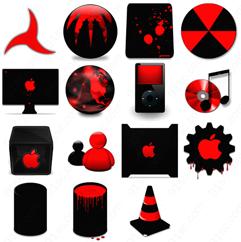 红黑苹果桌面苹果图标