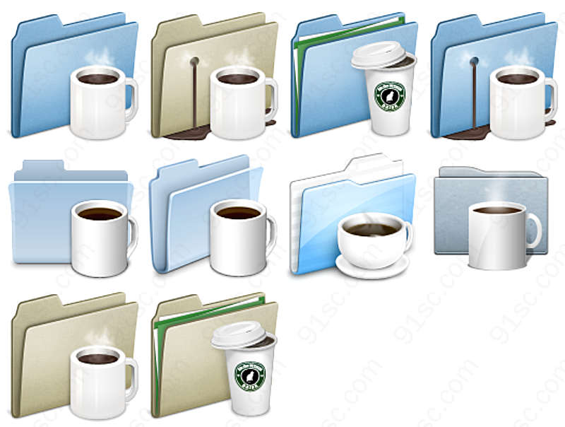 文件夹咖啡系列文件夹图标