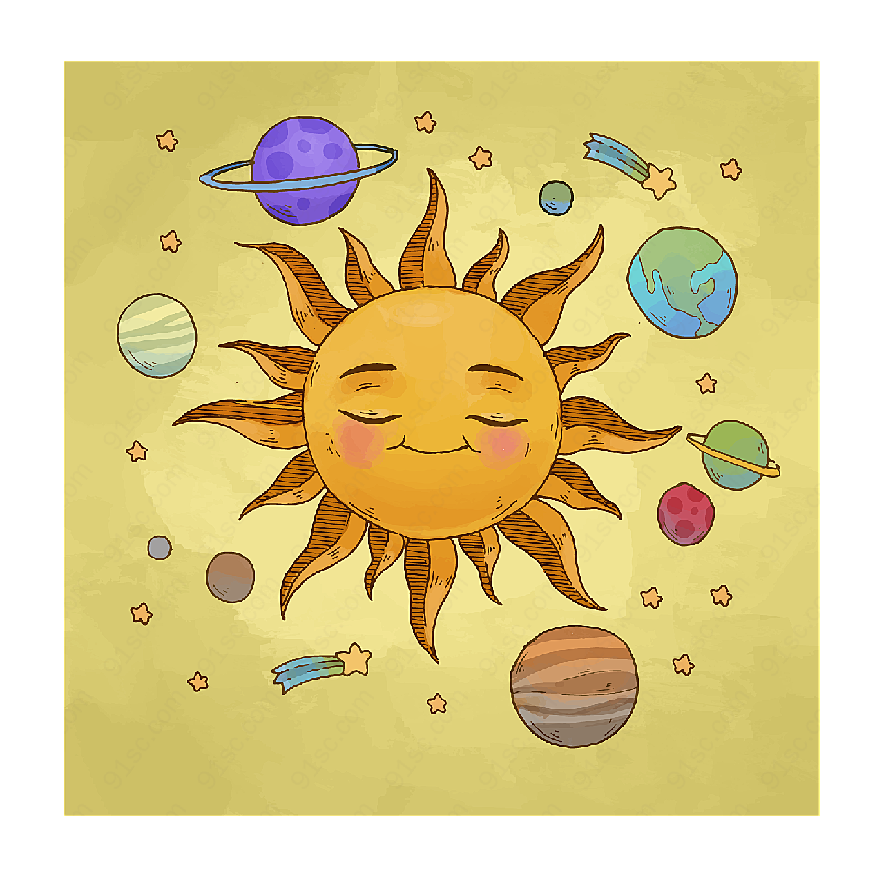 太阳系八大行星其它其它其它矢量卡通其它