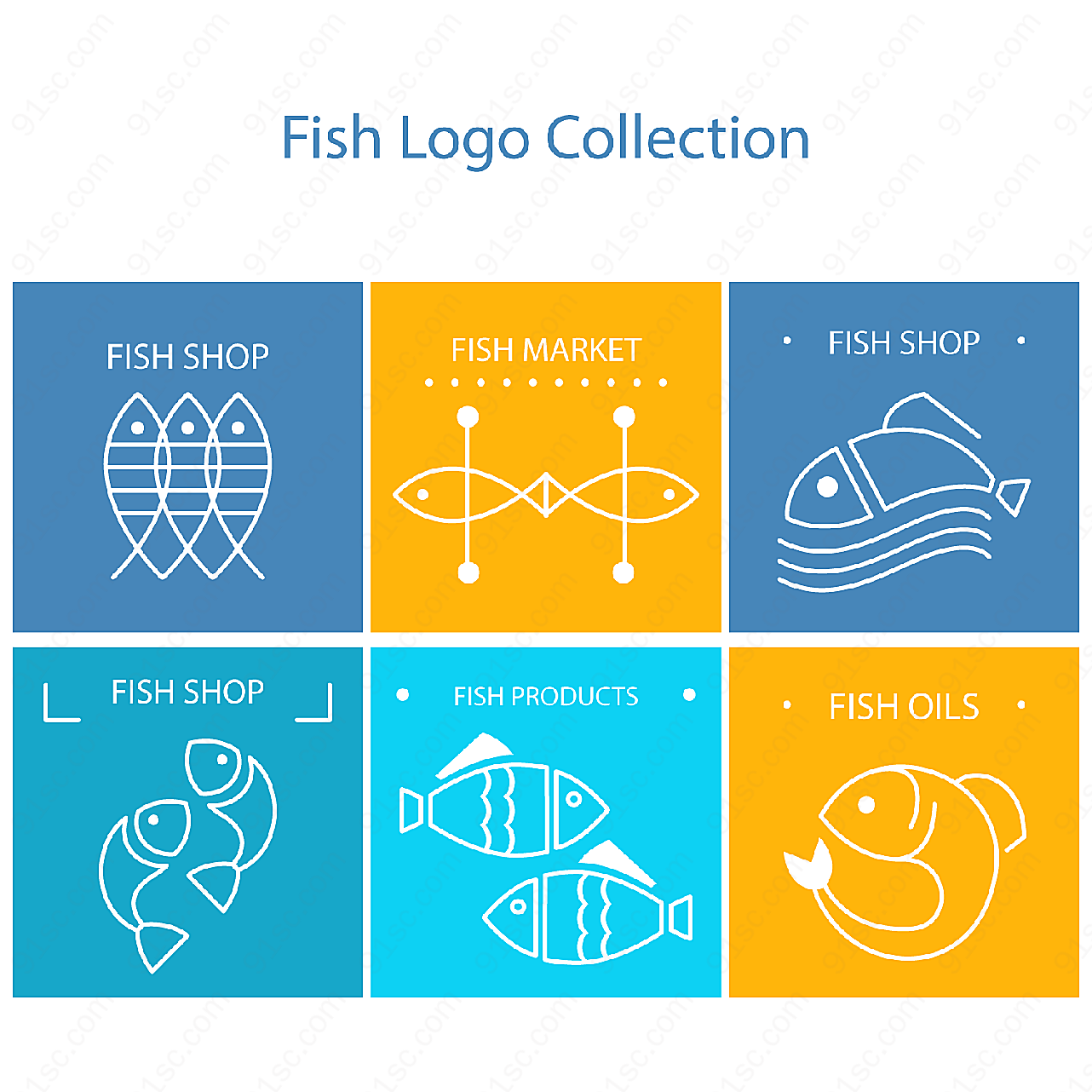 抽象鱼标志矢量矢量logo图形