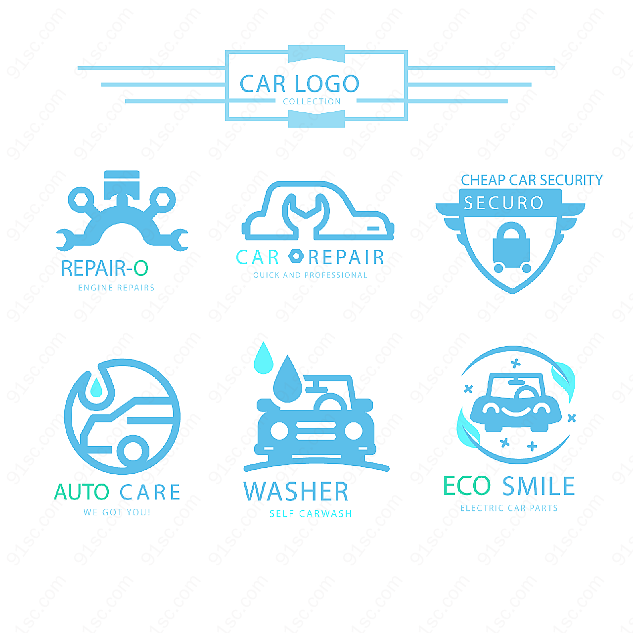 车辆元素标志矢量logo图形
