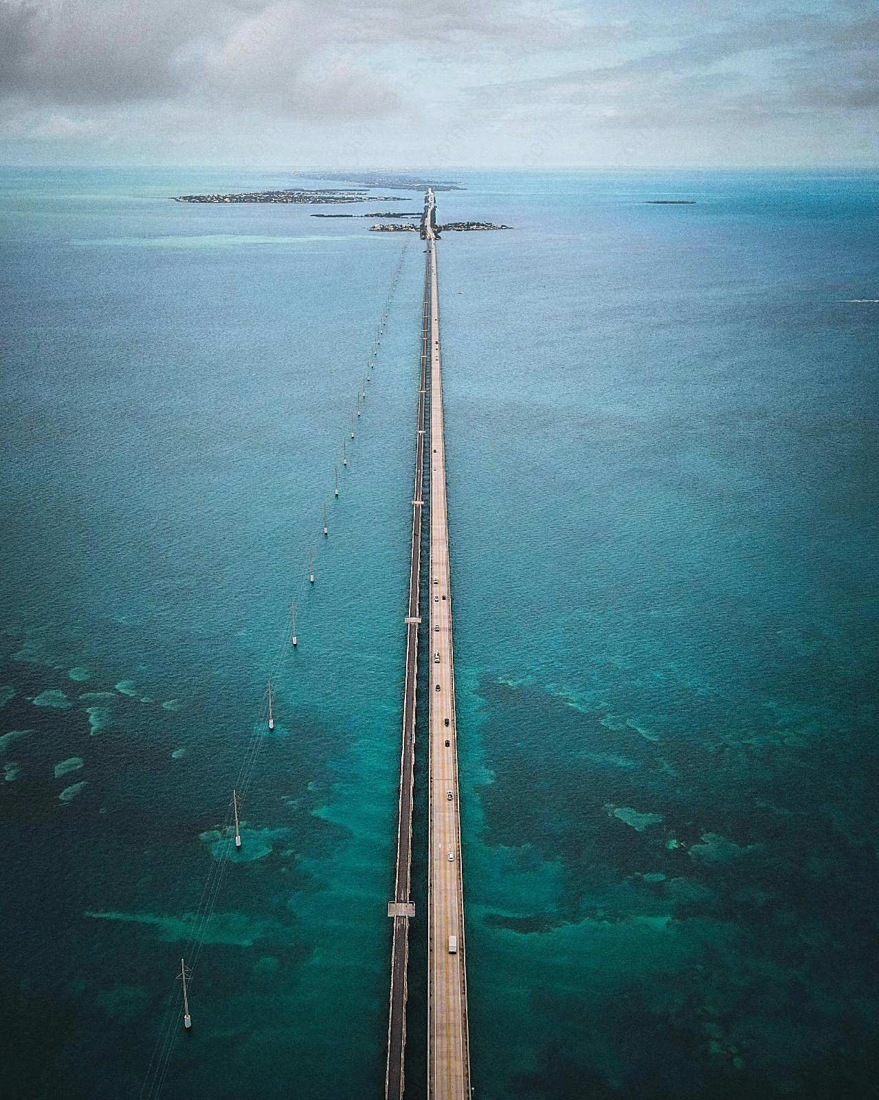 笔直的跨海大桥图片空间高清