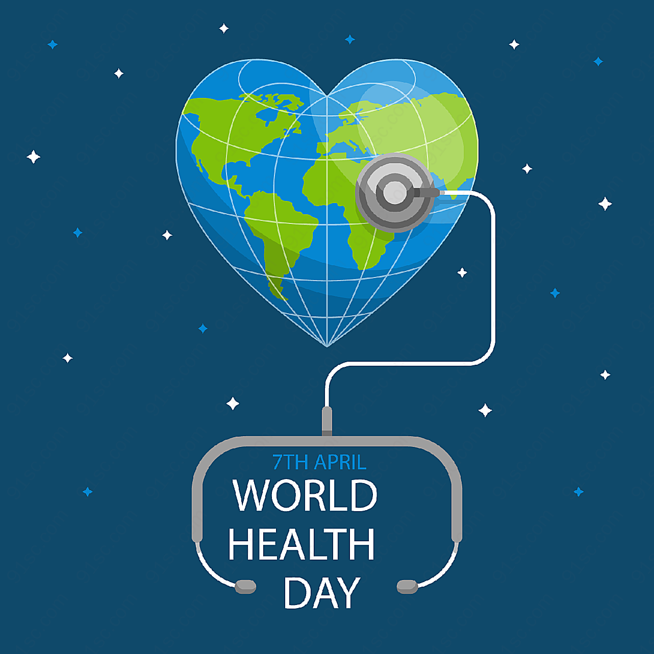 世界卫生日爱心地球矢量节日其它