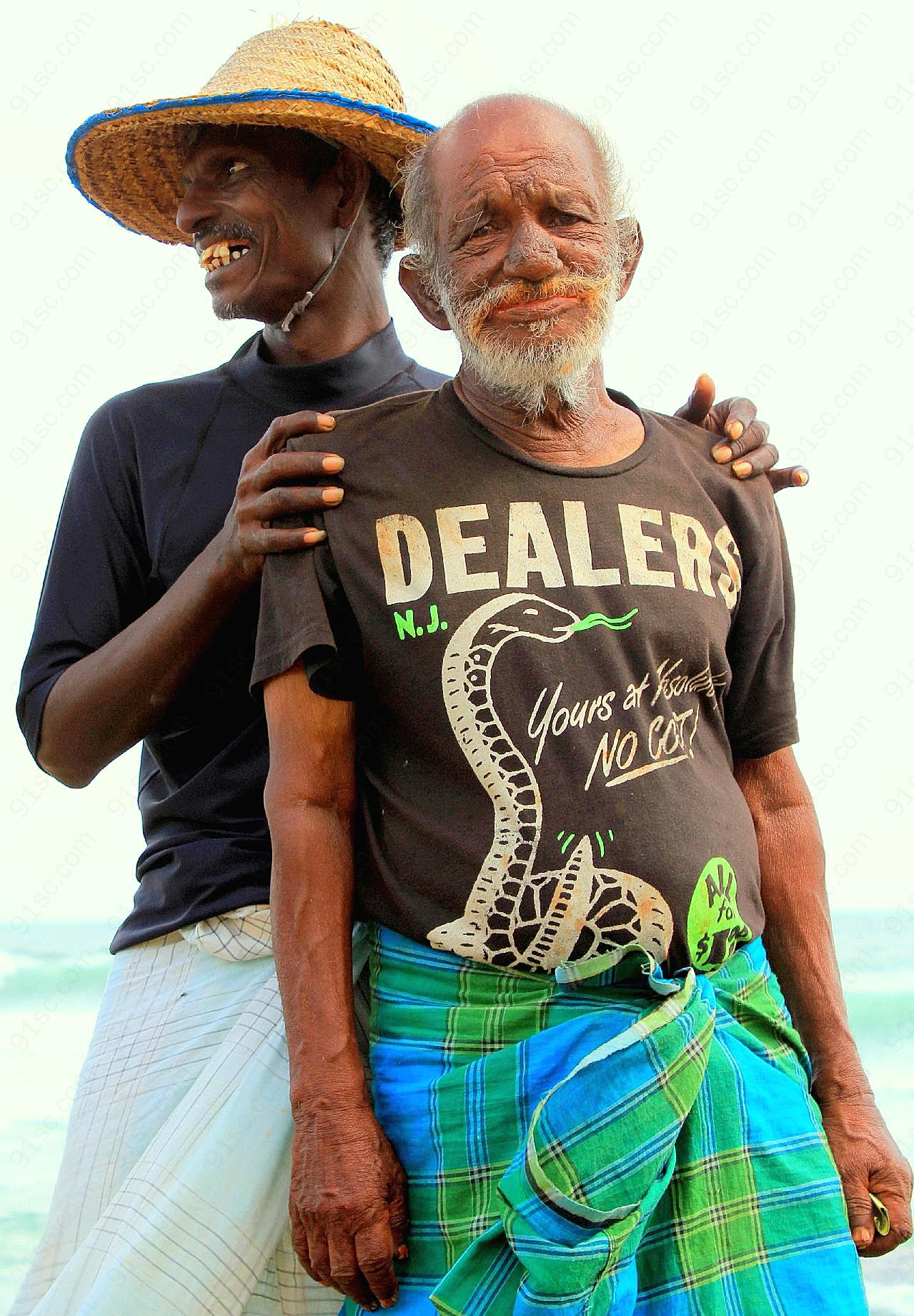 斯里兰卡老渔民图片高清摄影