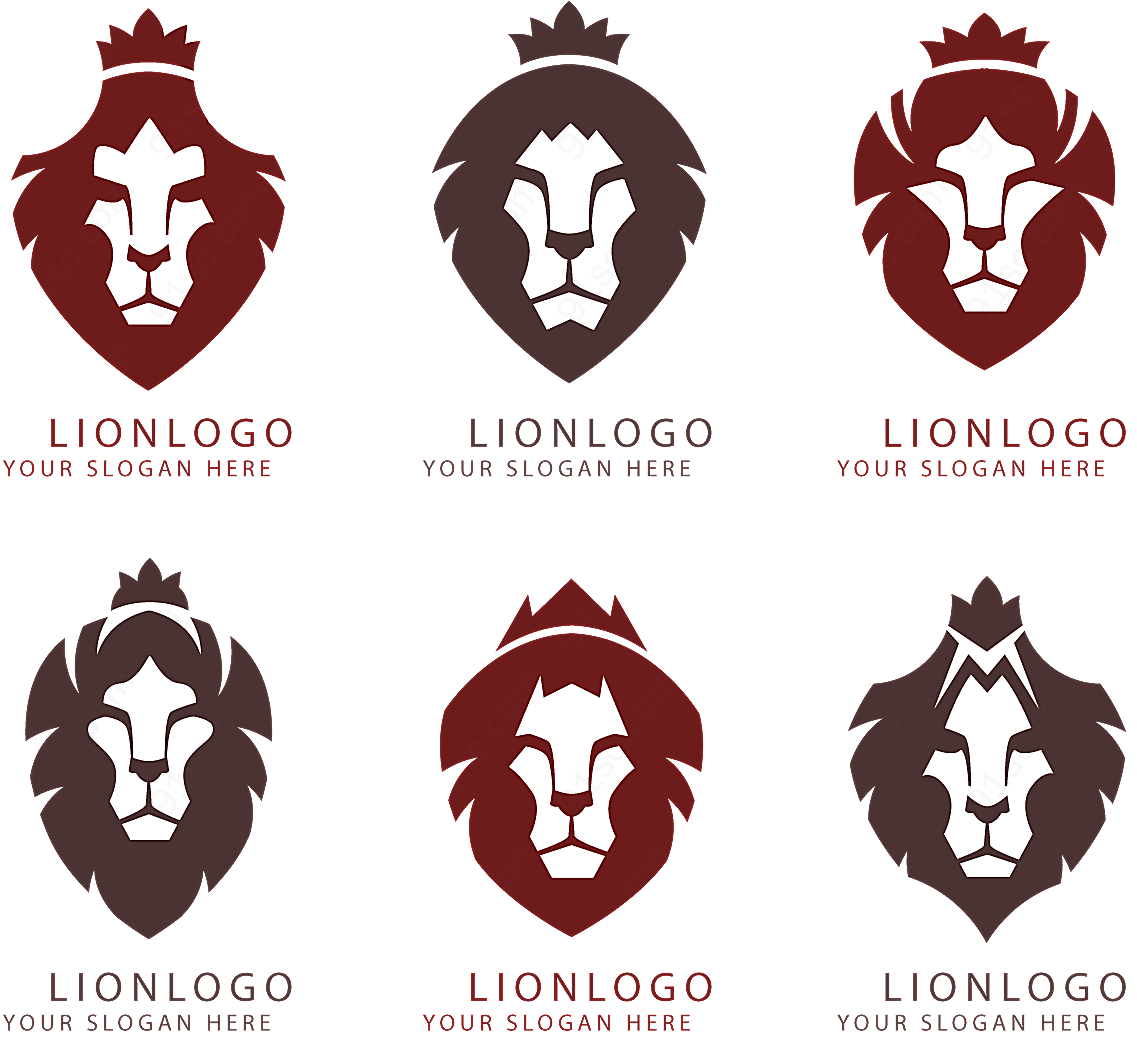 彩色王冠狮子标志矢量logo图形