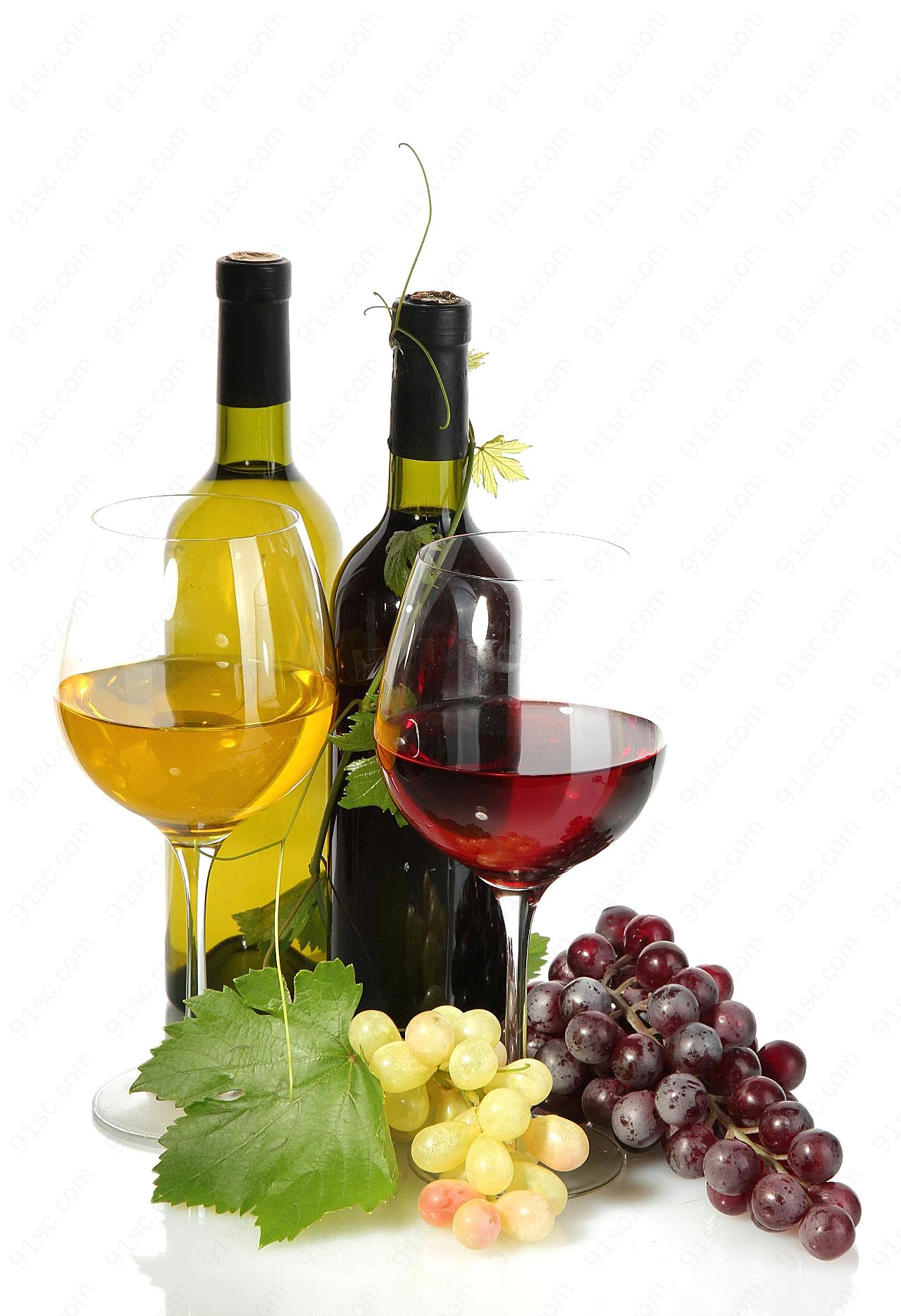 葡萄酒和葡萄图片高清美食