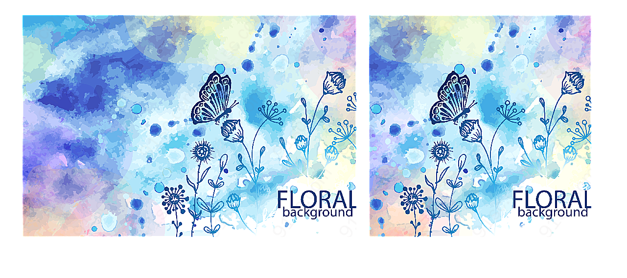 花卉和蝴蝶矢量插画