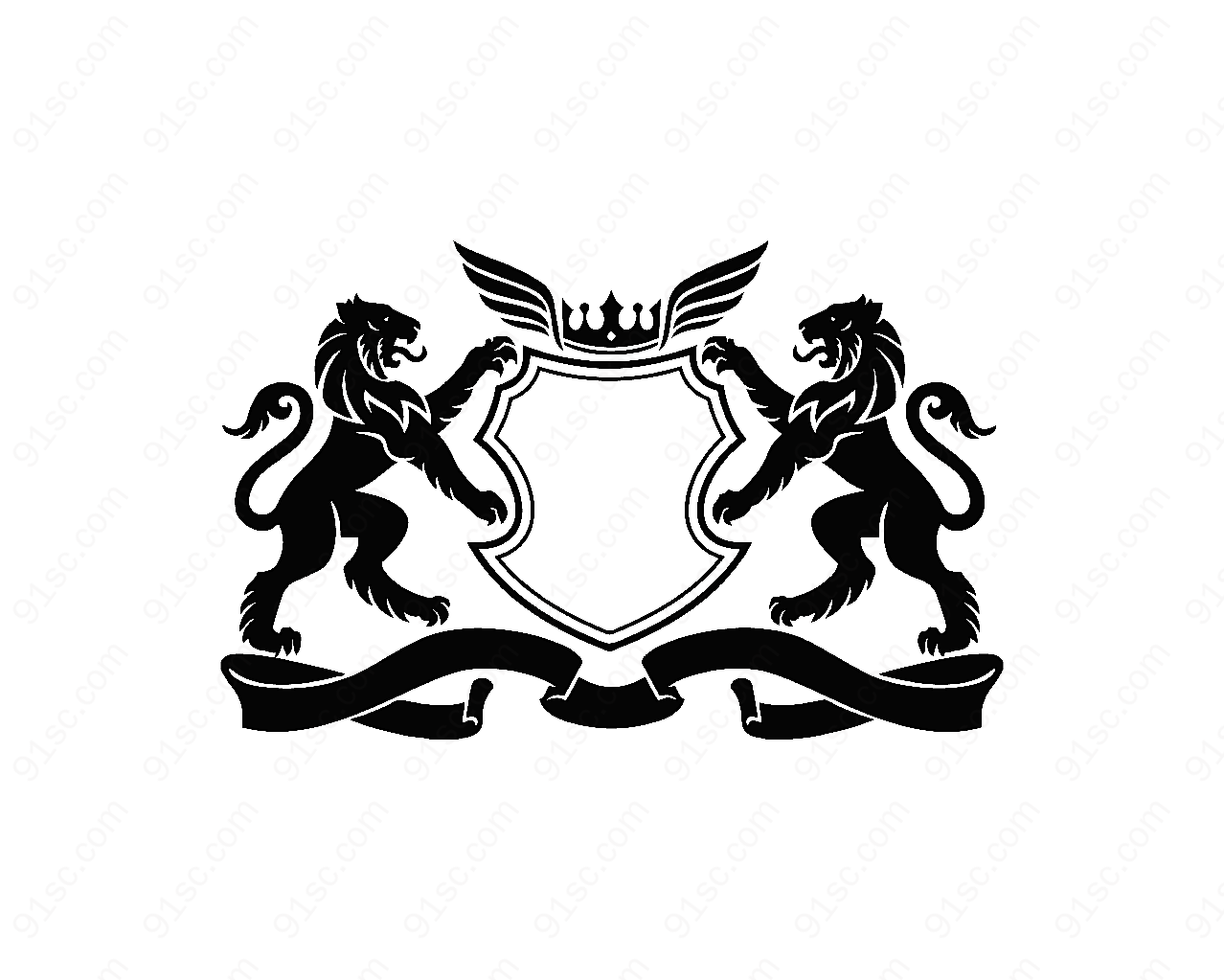 狮子造型标志3矢量logo图形