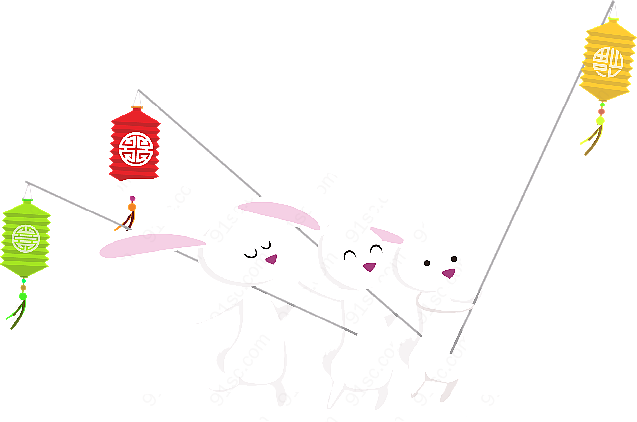 中秋兔子插画矢量中秋节