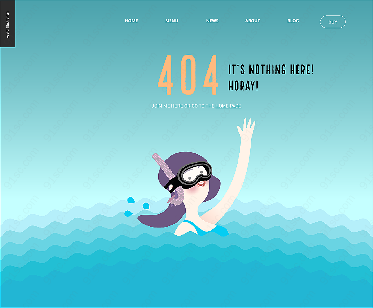 404网页矢量平面广告