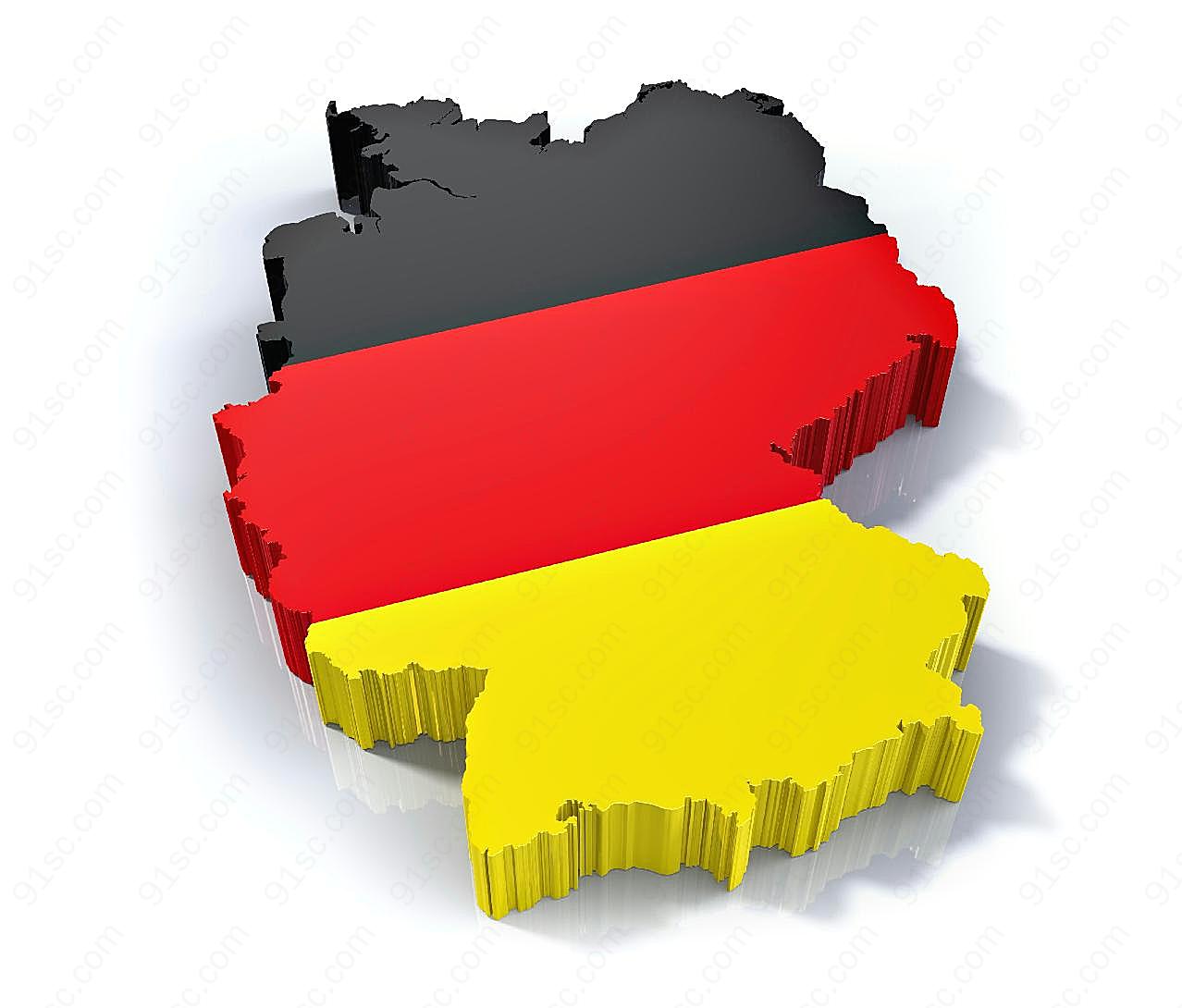 德国国旗领土地图图片高清