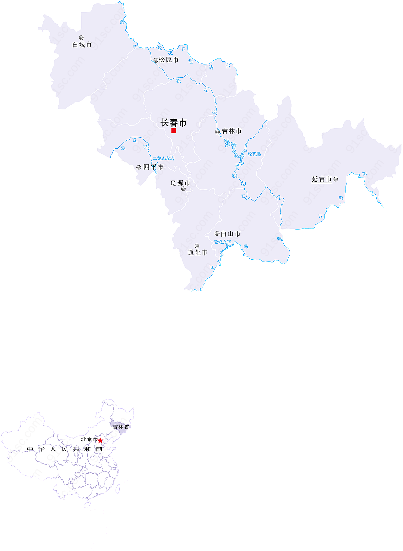 吉林省矢量地图