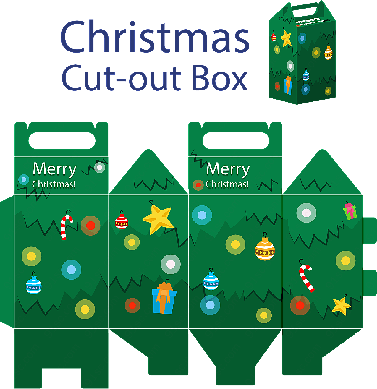 圣诞树包装盒矢量包装设计