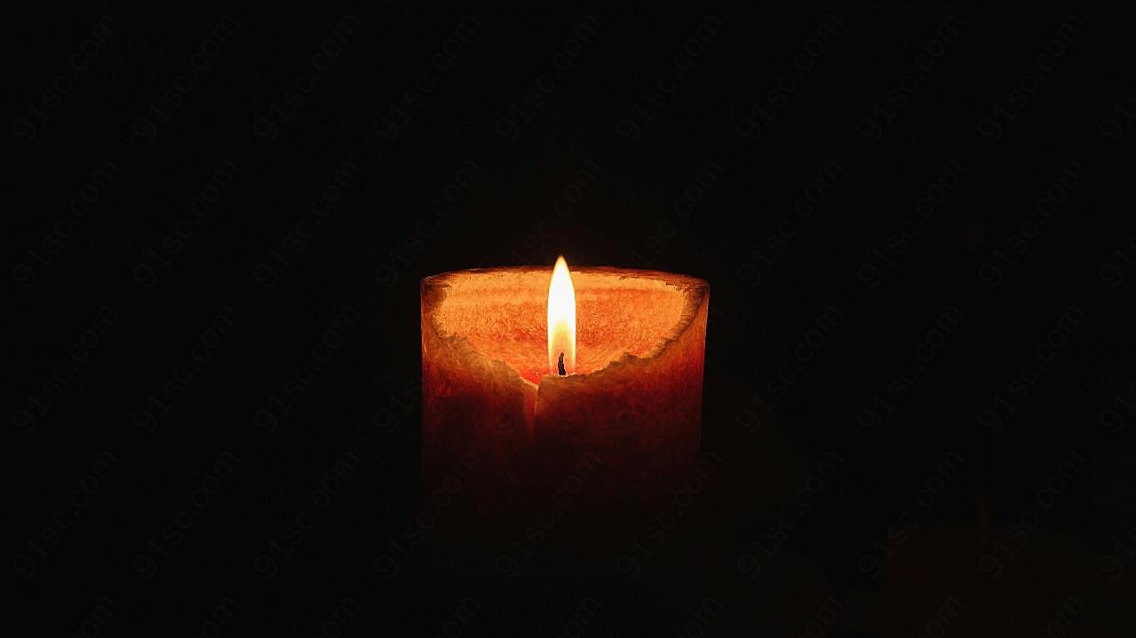 黑夜蜡烛火焰图片摄影