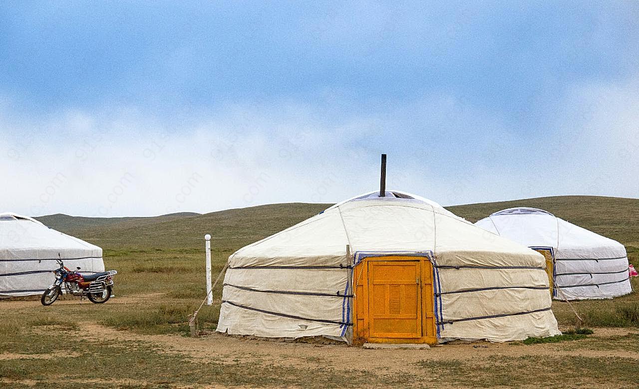 草原蒙古包图片高清建筑