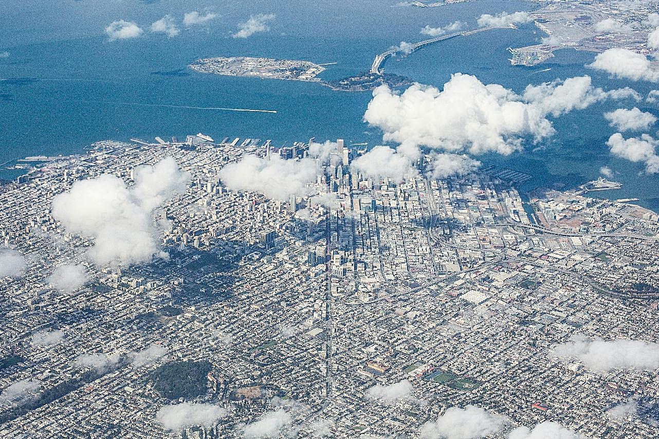 美国加州旧金山鸟瞰图高清