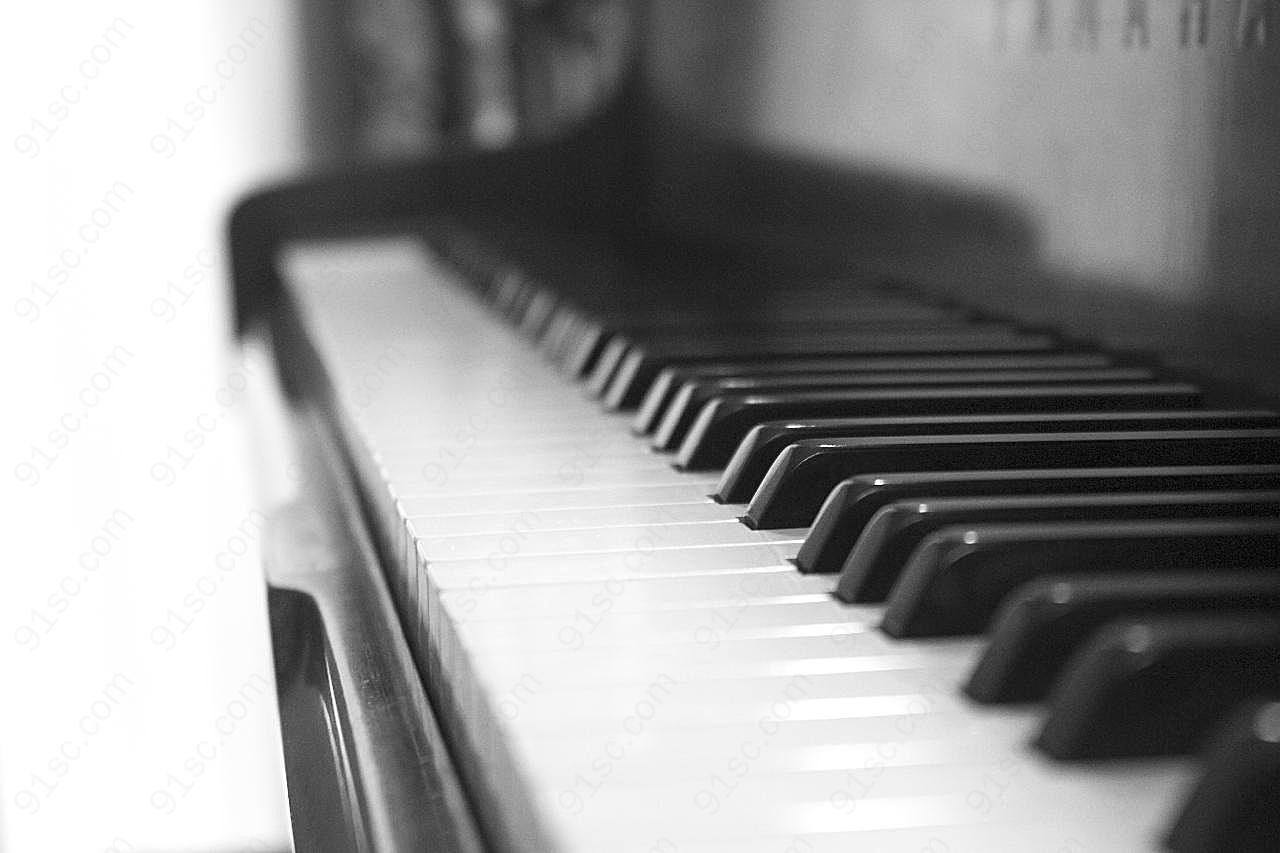 钢琴黑白琴键特写图片乐器图片